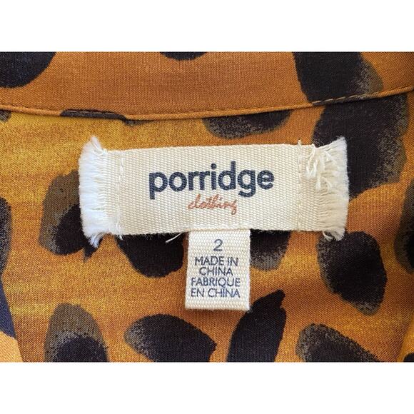 ANTHROPOLOGIE Porridge Vianne Maxi Shirt Dress Cheetah Animal Print Size 2 - Picture 12 of 16